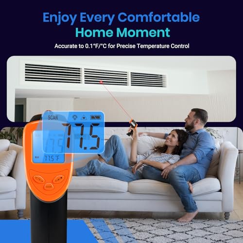 Etekcity Infrared Thermometer Laser Temperature Gun, -58°F~1130°F, Orange - color: Orange, style: Advanced