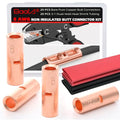 BAALA 20 PCS 8 Gauge Non-Insulated Butt Connectors Kit Bare Copper, 20PCS Seamless Barrel Crimp Butt Splice Connector Wire Connectors with 20PCS 3:1 Heat Shrink Tubes - color: Bare Copper