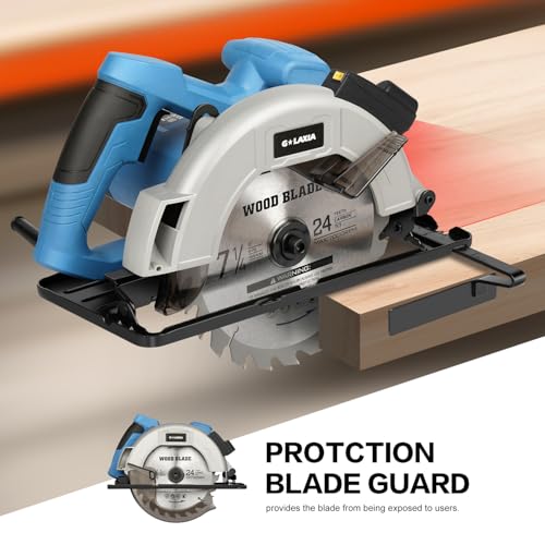 11A Corded Circular Saw 6000RPM with Laser Guide, 2x 7-1/4" Blade - style: Corded 11A