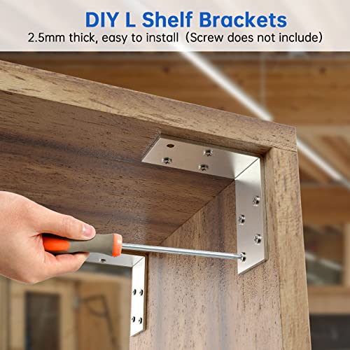 （15-Pack） 3"x3" Heavy Duty 12-Gauge Galvanized Steel L Brackets - size: 15 Pack