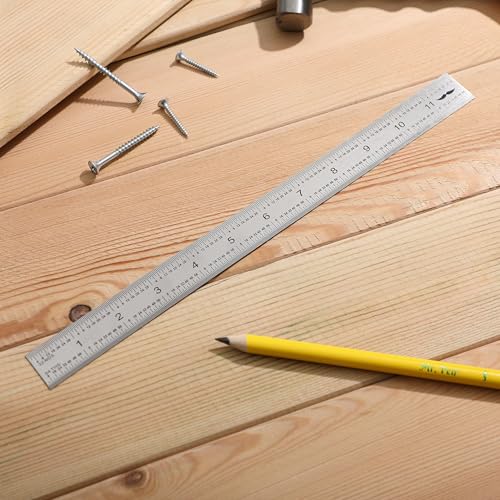 Mr. Pen- Machinist Ruler, 12 Inch, Stainless Steel Imperial - style: 12 inch