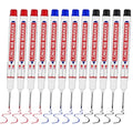 12 PCS Long Head Deep Hole Marker Pens,20mm Long Nib Marker, Longs Nose Markers, Waterproof Construction Markers Marking Tool,Permanent Markers Carpenter Ink marker Pens,Metal marking Pens 02 - color: 12PCS-20MM-Red/Blue/Black