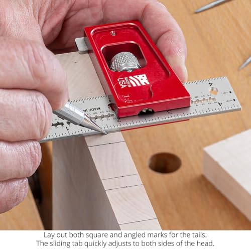 Woodpeckers inDexable Square System, Deluxe Dovetail Combination Square Set, Feature Packed Woodworking Square - Includes 3 Blades & 3 Heads & 3 Rack-Its - color: Mini, style: Deluxe Joiner's