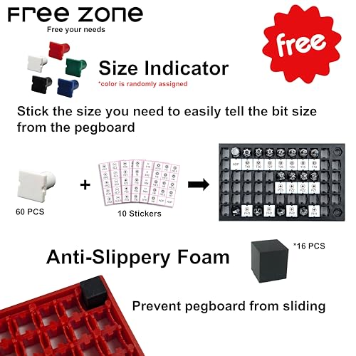 Free Zone 4 PCS Bit Organizer Set, 632-Hole 1/4" Hex Bit Toolbox Storage - color: 4 Color