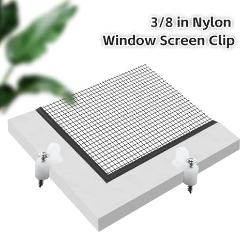 fallingstar 3/8 Inch Offset Window Screen Clips with Screws (15, White) - color: White