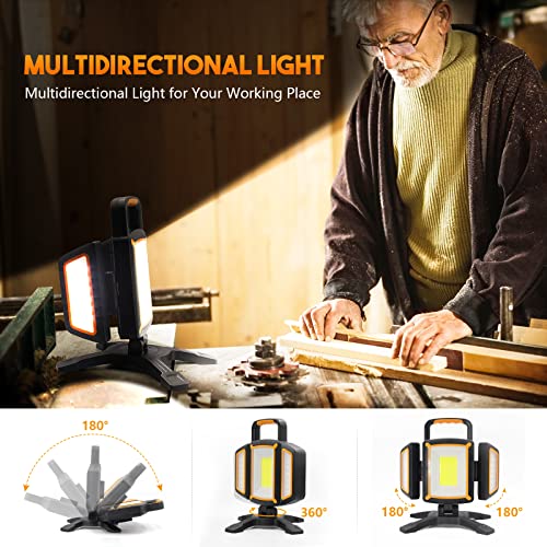 TRESDA 3000LM Rechargeable Work Light, Magnetic LED, Foldable & Portable - style: Magnetic Stand