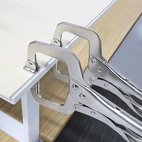 5 Pack 11 Inch C Clamp Locking Pliers,Locking C Clamp, Adjustable Nickel Plated C Pliers For Wood Working, Welding, Electrician Maintenance and more, by GENHAKON - size: 5 Pack 11 Inch