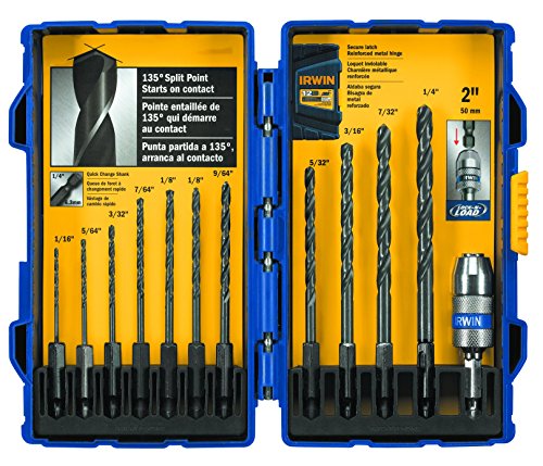 IRWIN Tools Black Oxide Hex Shank Drill Bit, 5/64-Inch (4935643) - size: 12pc Set, style: Black Oxide