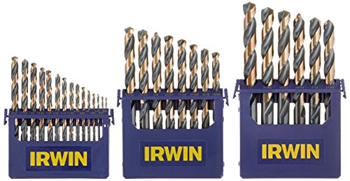 Irwin Tools IRWIN Drill Bit Set, High-Speed Steel, 29-Piece (3018005) - size: 29pc Pro Case, style: Black & Gold