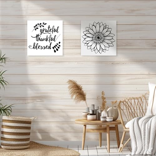 DoubleFill 4 Pcs Washed Blank Wooden Signs, 12 x 12 x 0.6 Inch Blank Signs for Crafts, Rustic Wood Canvas, Wooden Plaque, Wood Planks for Crafting Wall DIY Projects Gift Making(White) - color: White