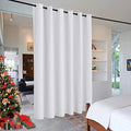 RYB HOME Sliding Door Curtains Room Divider Heavy Duty Grommet Curtain - color: Greyish White, size: 120"W x 96"L (Pack of 1)