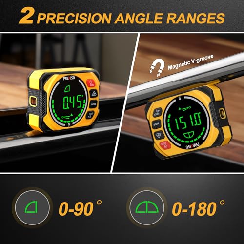 PREXISO 3-in-1 Magnetic Digital Angle Gauge, Digital Level with Laser Level