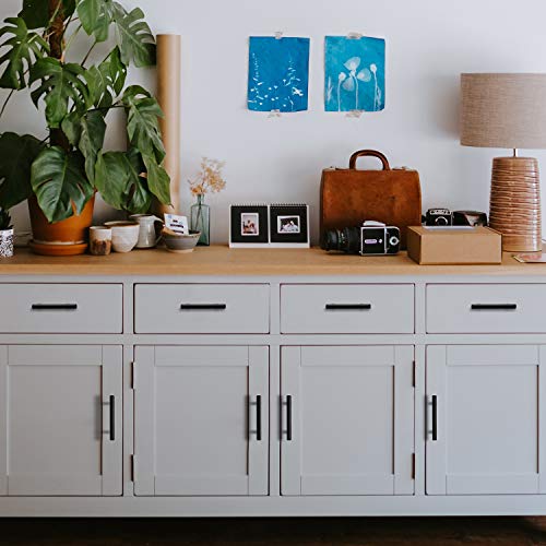 Ravinte Cabinet Pulls,7.38" Length, 5" Hole Center,Matte Black,30 Pack | Round T-Bar Shape, Kitchen Drawer Pulls, Stainless Steel Feel, Cabinet Handles, For Cupboards, Drawers, Dressers, Cabinets - color: Black