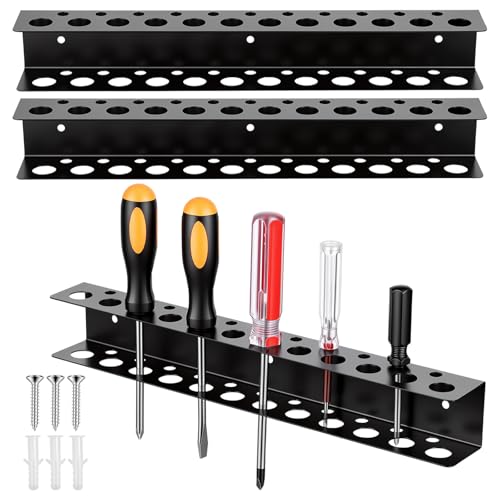 3 Pcs Screwdriver Holder Wall Mount with 23 Holes, Heavy Duty