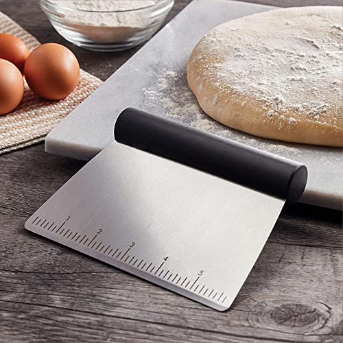 KitchenAid All Purpose Stainless Steel Dough Pastry Scraper/Chopper/Cutter with Measurement Scale, 6-Inch