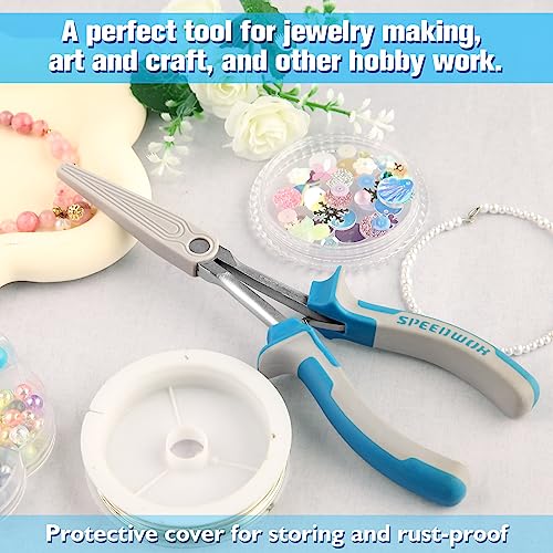 SPEEDWOX Long Reach Needle Nose Pliers With Smooth Jaw Tweezer Nose Pliers Extra Long For Hard To Reach Narrow Space - style: Upgrade Needle Nose Pliers