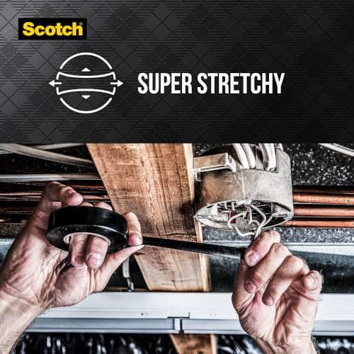 Scotch Vinyl 700 Electrical Tape, 1 Roll, Black, 3/4-in x 66-ft, General Purpose, Commercial Grade, Rated for Temperatures Up to 194-Degree, Highly Flexible, Stretchy & Conformable (700) - style: 1 Pack