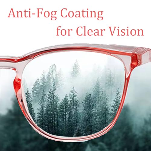 Safety Glasses for Men Women, Anti Fog Safety Goggles Comfortable Blue Light Blocking UV Protective Adult Nurse - color: Light Pink 1pack