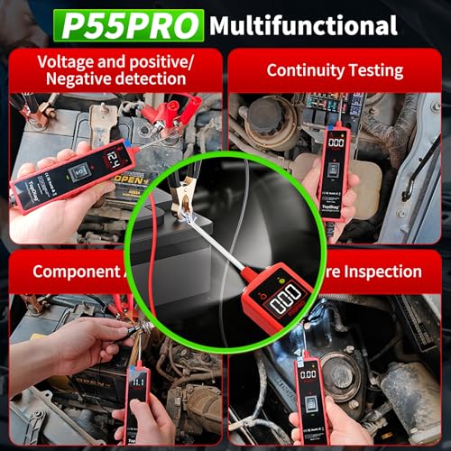 Power Circuit Probe Tester, 6-30V Automotive Circuit Tester, Test Light - color: Red