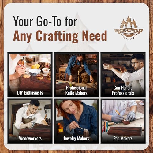 IECAP LLC Ironwood Knife Scales Exotic Wood Knifes Handles — 5.12" x 1.25" x 0.37", 10 Pieces — Natural Wood Handle Material – Blanks Scales Tool Grips for Custom Knives DIY Crafts