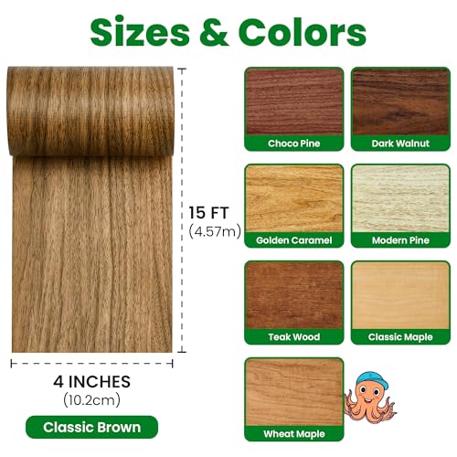 ECOHomes Wood Grain Repair Tape (Classic Brown, 4 Inch x 15 Feet) - color: Classic Brown, size: 4 Inch By 15 Ft
