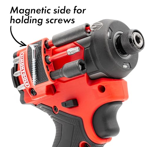 Simon Tools Magnetic Bit Holder for Milwaukee M12 Fuel Surge Impact Driver and Drill - Holds 6 Bits - color: Red Right Side, size: Fits Model No 34xx (Gen3) ONLY!