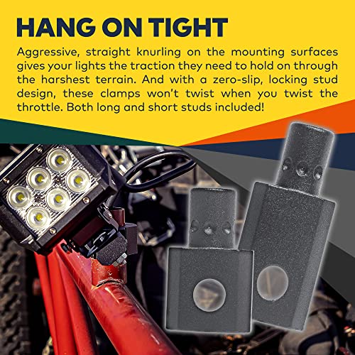 Off-Road ATV UTV Light Bar Mount Mounting Bracket Bar Clamp Kit [1"/1.5"/1.75"/2" Inch] [360-Degree] [2 x Stud Size] [Aluminium] [1 Unit] Bull Bar Roll Bar Clamp Roll Cage Clamps Mount for ATV UTV - size: 1-Pack (Standard)