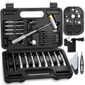 BESTNULE 26pc Roll Pin Punch Set with Bench Block & Pivot Pin Tool & Hammer - size: 26-piece set