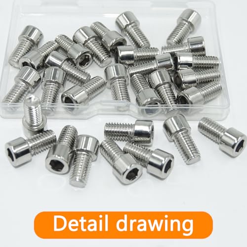30 Pcs M8 x 14mm Stainless Steel Allen Socket Head Cap Screws, Full Thread Metric Fasteners, Bright Finish for Automotive & Machinery Use - size: M8x14mm-30Pcs