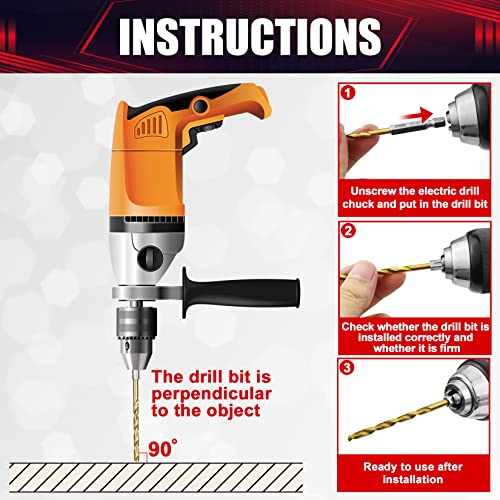 30 Pcs Impact Twist Drill Bit Set，1/16"-1/2" Hex Shank Hss Titanium Drill Bits，Fit for Metal/Wood/Plastic Sink