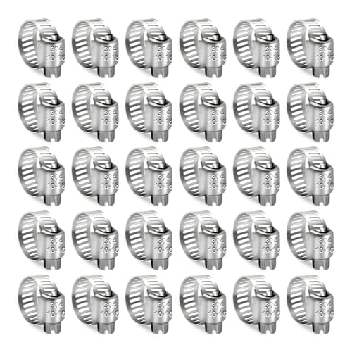 Hose Clamp, 30PCS Fuel Line Clamp, 3/8"-5/8"(10-16mm) Radiator Hose Clamps - size: 10-16mm