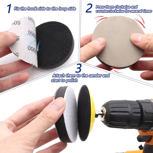 6 Pack 3 Inch Interface Pads - Foam Sanding Pads for Orbital Sander - size: 3 inch - 6 Pack