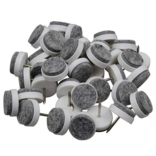 40pcs Round Heavy Duty Nail-on Felt Pad for Furniture Chair Table Leg Feet Floor Protectors Slide Smoothly (White, Pad Diameter 24mm) - color: White 24mm (40 Pcs)