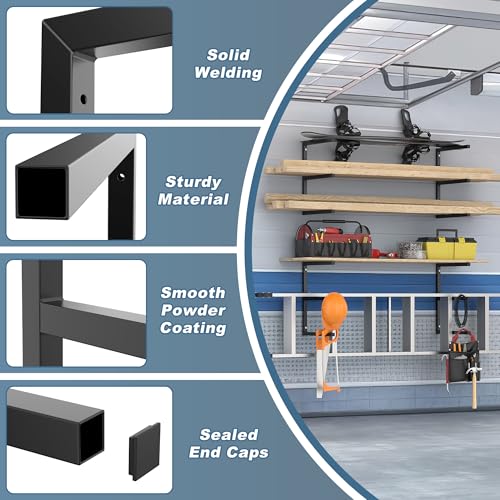 Ultrawall Lumber Storage Rack, Wall Mount Wood Storage Racks - color: Black