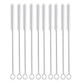 Straw Brush Cleaner (10 Pack), Flexible Nylon Pipe Tube Cleaning Brushes with 0.4" Bristles, Rust-Proof Stainless Steel Reusable Straw Washers for Standard Tumblers, Bottles & Teapot Spouts 8.2 Inch