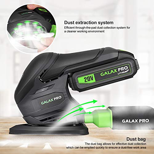 GALAX PRO 20V Cordless Detail Sander with 20 Pcs Sandpapers - style: Cordless Detail Sander