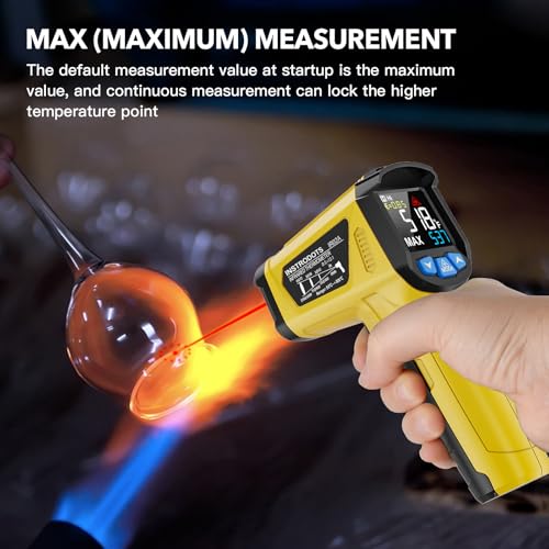 Infrared Thermometer Gun, -58°F~1472°F Non-Contact Surface Thermometer - color: Yellow (-58°F~1472°F)