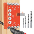 Aluminum Drill Guide Jig 30 45 90 Degree Angle 4 Sizes for Angled and Straight Holes, Portable Durable Cable Railing Drilling Template Block for Deck Stair Handrail DG12 - size: Without F clamp