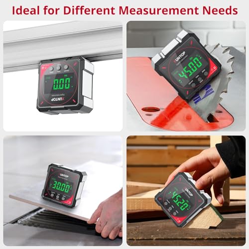XUNTOP 4 * 90° Digital Angle Finder,4-side Strong Magnetic Level Box
