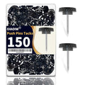150PCS Black Clear Thumb Tacks for wall Push pins thumbtacks for Hanging - color: Clear Black