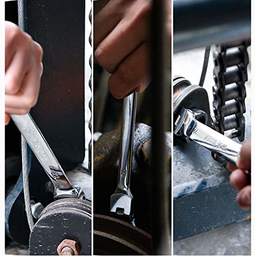 Qnkaa Qnkaa12pcs Flexible Ratchet Wrenches Set SAE 1/4” to 7/8“ Inch - size: 12-Piece SAE Set