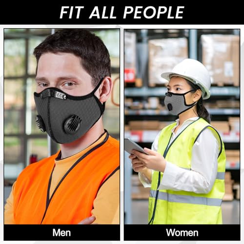 Threlaco Dust Mask Reusable - color: Dark Gray, Light Gray