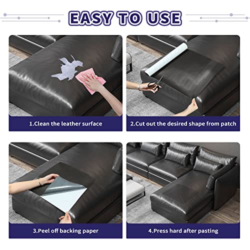 Leather Repair Patch Tape Kit, Self Adhesive Leather Repair for Furniture, Couch, Sofa, Car Seats,Office Chair,Vinyl Repair Kit.30inx16in - color: Black, size: 30 in x 16 in