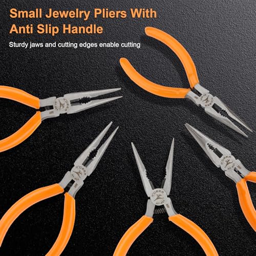 Rongon 5in Small Needle Nose Pliers,Long Nose Plier, Jewelry Plier Tool - size: 5Pcs