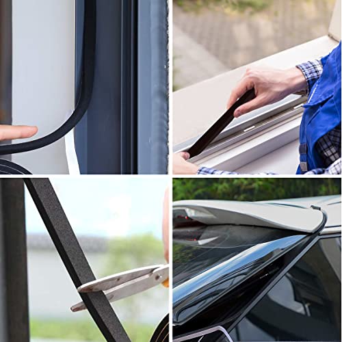 2 Rolls Foam Tape Weather Stripping Door Seal, 1'' W x 3/4'' T High Density Seal Strip, Adhesive Closed Cell Weather Strip Total 13 Feet Long - size: 1IN*3/4IN/13FT