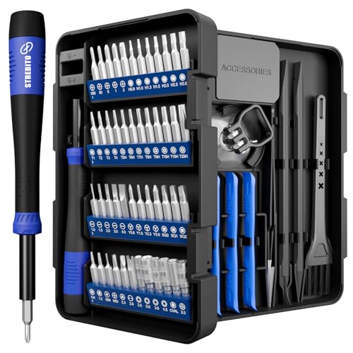 STREBITO Precision Screwdriver Set 64-piece with Torx, Triwing, Gamebit - color: Blue