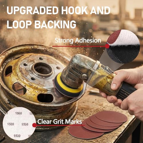 130 PCS 3 Inch Sanding Discs, MAPRIAL 3 Inch Hook and Loop Sanding Disc 240 Grit Sandpaper Assortment for Drill Sander Attachment, Grinder Rotary Tools, Woodworking, Wood Furniture - size: 3 inch - 240 grit