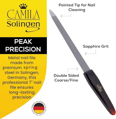 CS18 Sapphire Metal Nail File for Natural Nails Fingernail and Toenail Care, 7" Double Sided Coarse and Fine for Manicure and Pedicure - size: 7 Inch (Pack of 1)