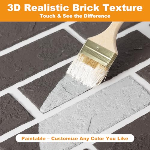 Gray Thin Brick Veneer Faux Brick Wall Panels – 15 PCS, 2.5 Sq.Ft for DIY Fireplace Surround, Kitchen Backsplash, Small Accent Walls & Renovation Projects - color: Gray