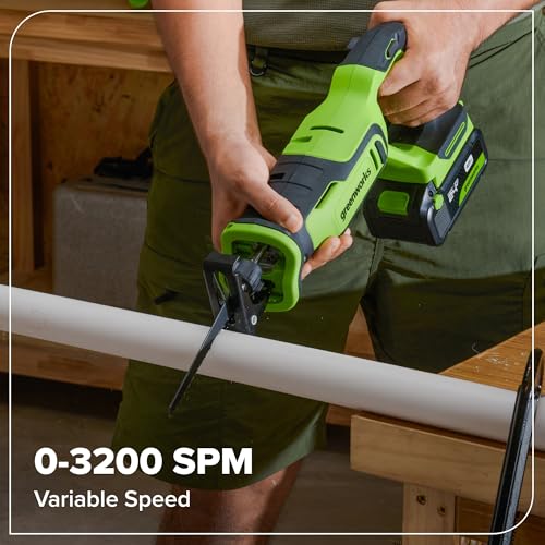 GREENWORKS 24V (8-TOOL) Combo (Drill, Impact Driver, Circular Saw, Reciprocating Saw, Jigsaw, Multi-Tool, Sander, Flashlight), 4.0Ah + (2) 2.0Ah (Power Bank) Batteries, (2) Cables, 65W Rapid Charger - size: 8PCS Combo Kits
